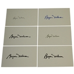 Byron Nelson Signed 4 x 6 Cards - Grouping of Six JSA ALOA