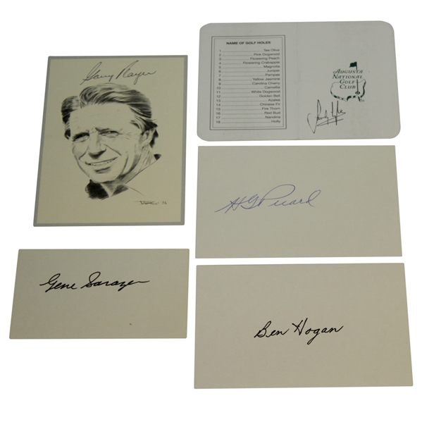 Picard, Hogan, Sarazen, Player & Lyle Signatures - Masters Champions JSA ALOA