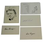 Picard, Hogan, Sarazen, Player & Lyle Signatures - Masters Champions JSA ALOA