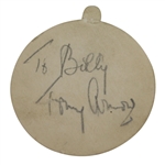 Tommy Armour Signed Advertising Coaster w/ Inscription JSA Full Letter #B97217