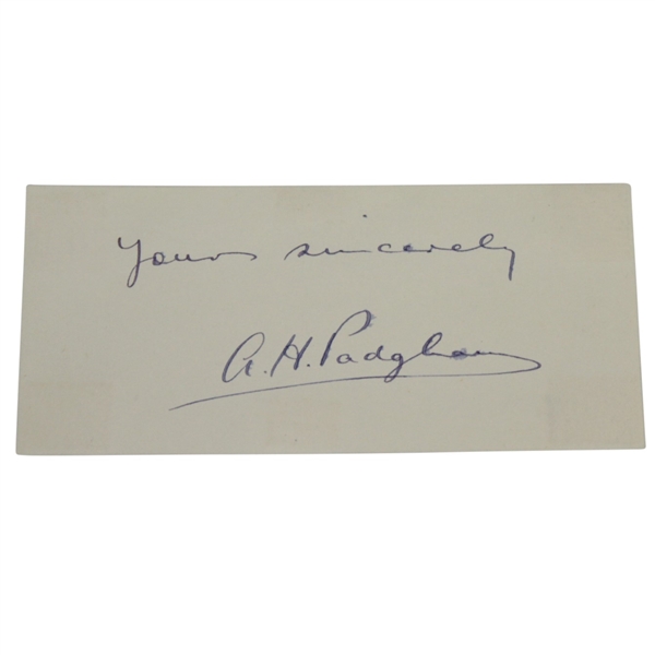 Alf A.H. Padgham Signature - 1936 Open Championship Winner JSA ALOA