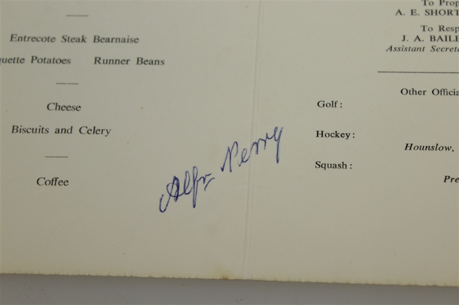 Lot Detail - Alf Perry Signed Event Menu - 1935 Open Championship ...