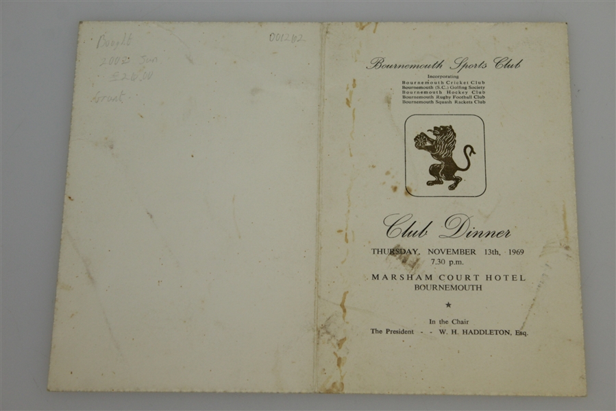 Lot Detail - Alf Perry Signed Event Menu - 1935 Open Championship ...