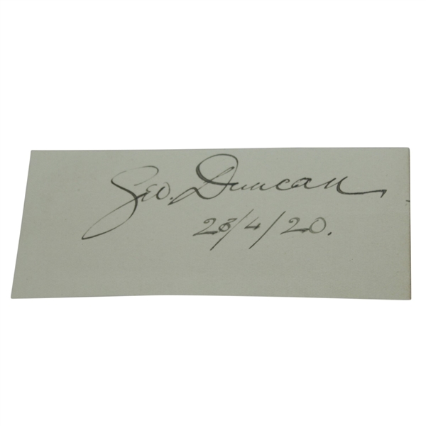George Duncan (D-1964) Signature w/ 23/4/20 - Open Championship Victory Year JSA ALOA