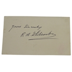 Reginald A. Whitcombe Signed Card - 1938 Open Winner & 1935 Ryder Cupper JSA ALOA