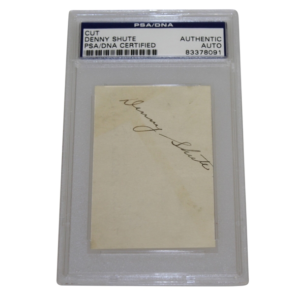 Denny Shute (D-1974) Signed Card - 3 Time Major Champion PSA DNA #83378091