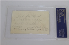 Denny Shute (D-1974) Signed Card - 3 Time Major Champion PSA DNA #83378091