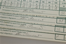 Ben Crenshaw Signed Used 1988 US Open Scorecards (4) - Gary Player Marker JSA ALOA