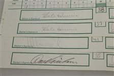 Phil Mickelson Signed Used 1991 US Open Scorecards (4) - Tournament Low-Amateur JSA ALOA