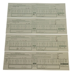 Fred Couples Signed Used 1992 US Open Pebble Beach Scorecards (4) - Olazabal Marker JSA ALOA