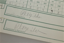 Phil Mickelson Signed Used 1992 US Open Pebble Beach Scorecards (2) JSA ALOA