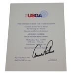Arnold Palmer Signed Golfs Enduring Hero USGA Exhibit Invitation - 1994 JSA ALOA
