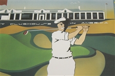 1986 US Open at Shinnecock Hills Poster by Artist Byron Huff - Red Version