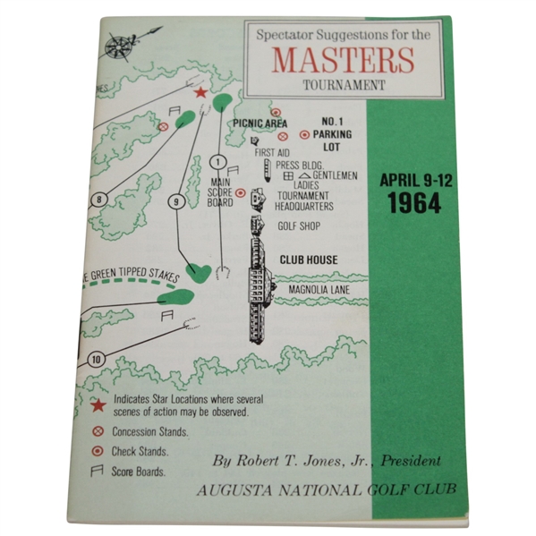 1964 Masters Spectator Guide - Arnold Palmer Wins 7th & Final Major