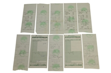 Twenty Ben Hogan Signed Shady Oaks Country Club Member Checks/Receipts JSA ALOA