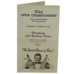 1953 US Open Final Rounds Pairing Sheet - Ben Hogan Win