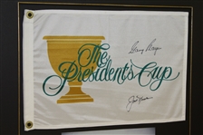 Jack Nicklaus & Gary Player Signed 2003 Presidents Cup Flag Presentation JSA ALOA