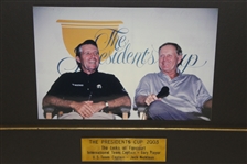 Jack Nicklaus & Gary Player Signed 2003 Presidents Cup Flag Presentation JSA ALOA