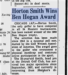 Horton Smith's 1960 Ben Hogan GWAA Comeback Player of the Year Trophy by Henry Vanwa 