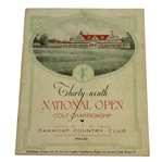 1935 US Open at Oakmont CC Program Signed by Bobby Jones JSA FULL Z42967