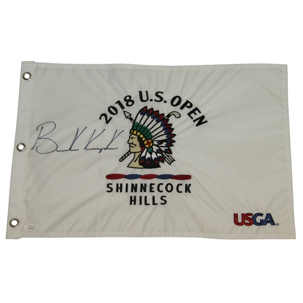Brooks Koepka Signed 2018 US Open at Shinnecock Embroidered Flag - Full Signature JSA FULL #BB16083