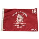 Brooks Koepka Signed 2018 US Open at Shinnecock Maroon Flag - Full Signature JSA FULL #BB16082