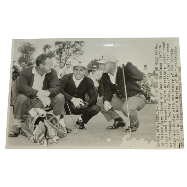 1962 Palmer, Nicklaus & Player Original UPI Wire Photo - Earliest Big 3 Image