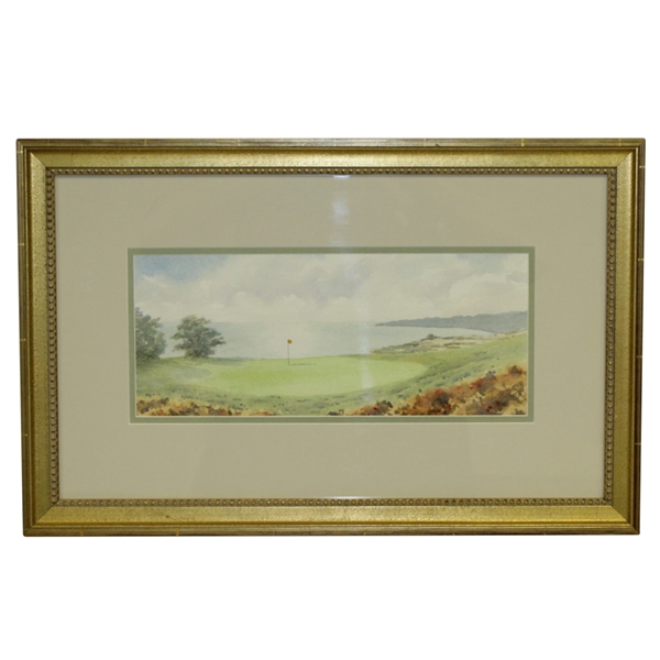Highland Links (1892) Cape Cod Mass" Original Framed Watercolor Painting Signed by Artist