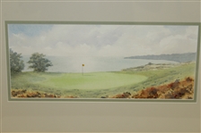 'Highland Links (1892) Cape Cod Mass Original Framed Watercolor Painting Signed by Artist