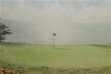 'Highland Links (1892) Cape Cod Mass Original Framed Watercolor Painting Signed by Artist