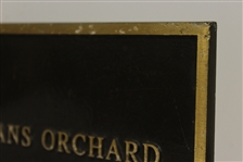 'Berckmans Orchard Donated by Augusta National Golf Club' Solid Bronze Plaque