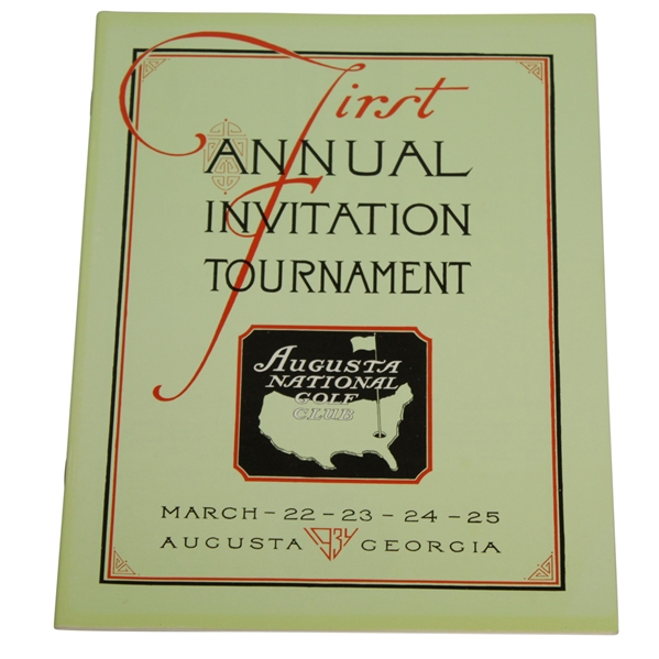 1934 Augusta Invitational Masters Tournament Reproduction Program