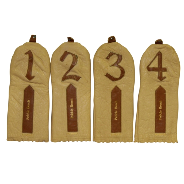Vintage Leather Pebble Beach Head Covers - Woods Set 1-4