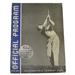 1939 US Open at Philadelphia CC Program - Byron Nelson Winner