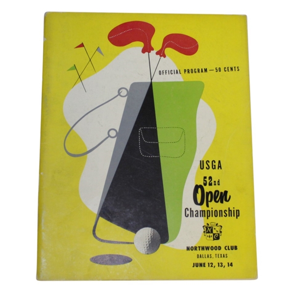 1952 US Open Championship at Northwood CC Program - Julius Boros Winner