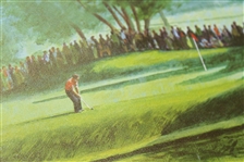 Cherry Hills 1960 US Open Arnold Palmer Print by Donald Moss & Commemorative Badge