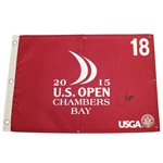 Jordan Spieth Signed 2015 US Open at Chambers Bay Flag JSA Full #Z05107