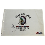 Jordan Spieth Signed 2018 US Open at Shinnecock Hills Embroidered Flag FULL JSA #Z27622