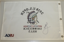 Jordan Spieth Signed 2018 US Open at Shinnecock Hills Embroidered Flag FULL JSA #Z27622