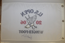 Geoff Oglivy Signed 2006 US Open at Winged Foot Flag w/ Ticket, Scorecard & Pairing Guide JSA ALOA