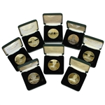 Grouping of Memorial Tournament Honoree Medallion Coins in Leather Boxes - 8 in All
