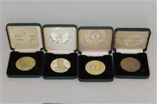 Grouping of Memorial Tournament Honoree Medallion Coins in Leather Boxes - 8 in All