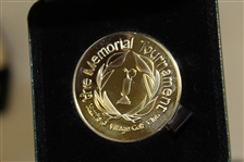 Grouping of Memorial Tournament Honoree Medallion Coins in Leather Boxes - 8 in All