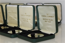 Grouping of Memorial Tournament Honoree Medallion Coins in Leather Boxes - 8 in All