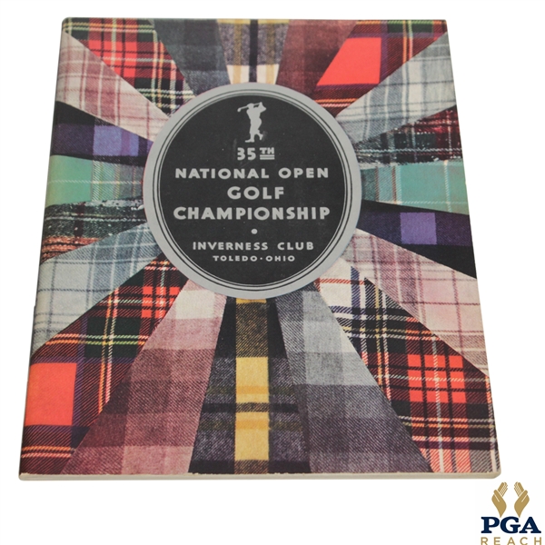 1931 US Open Championship at Inverness Program - Billy Burke Winner	