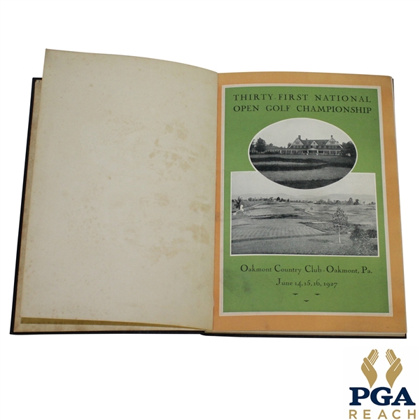 1927 US Open Championship at Oakmont CC Program Hardbound Version - Tommy Armour Winner