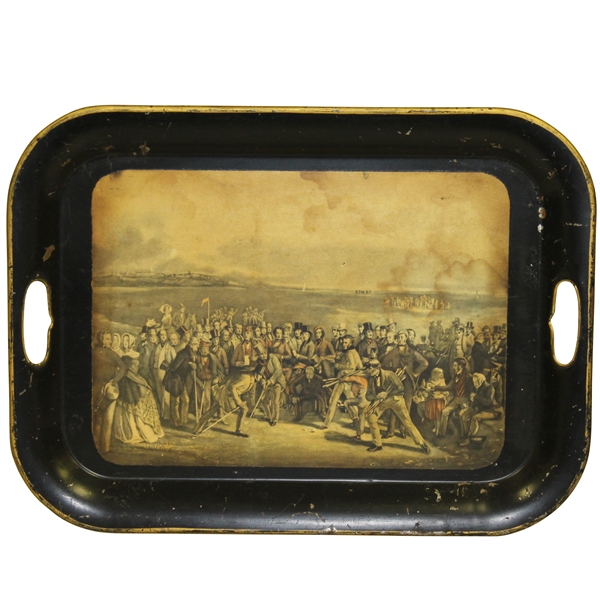 The Golfers by Artists Charles Lee & Chas. E. Wagstaffe Serving Tray - Reproduction of 1841 Piece