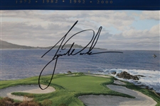 Tiger Woods Signed 2000 US Open Print by Linda Hartough - Large Tiger Sig JSA ALOA