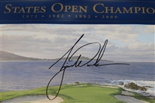 Tiger Woods Signed 2000 US Open Print by Linda Hartough - Large Tiger Sig JSA ALOA