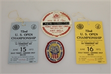 Jack Nicklaus & Arnold Palmer Field Signed '1972 US Open Pebble Beach' Periscope w/ Tickets, Badge & Tag JSA ALOA